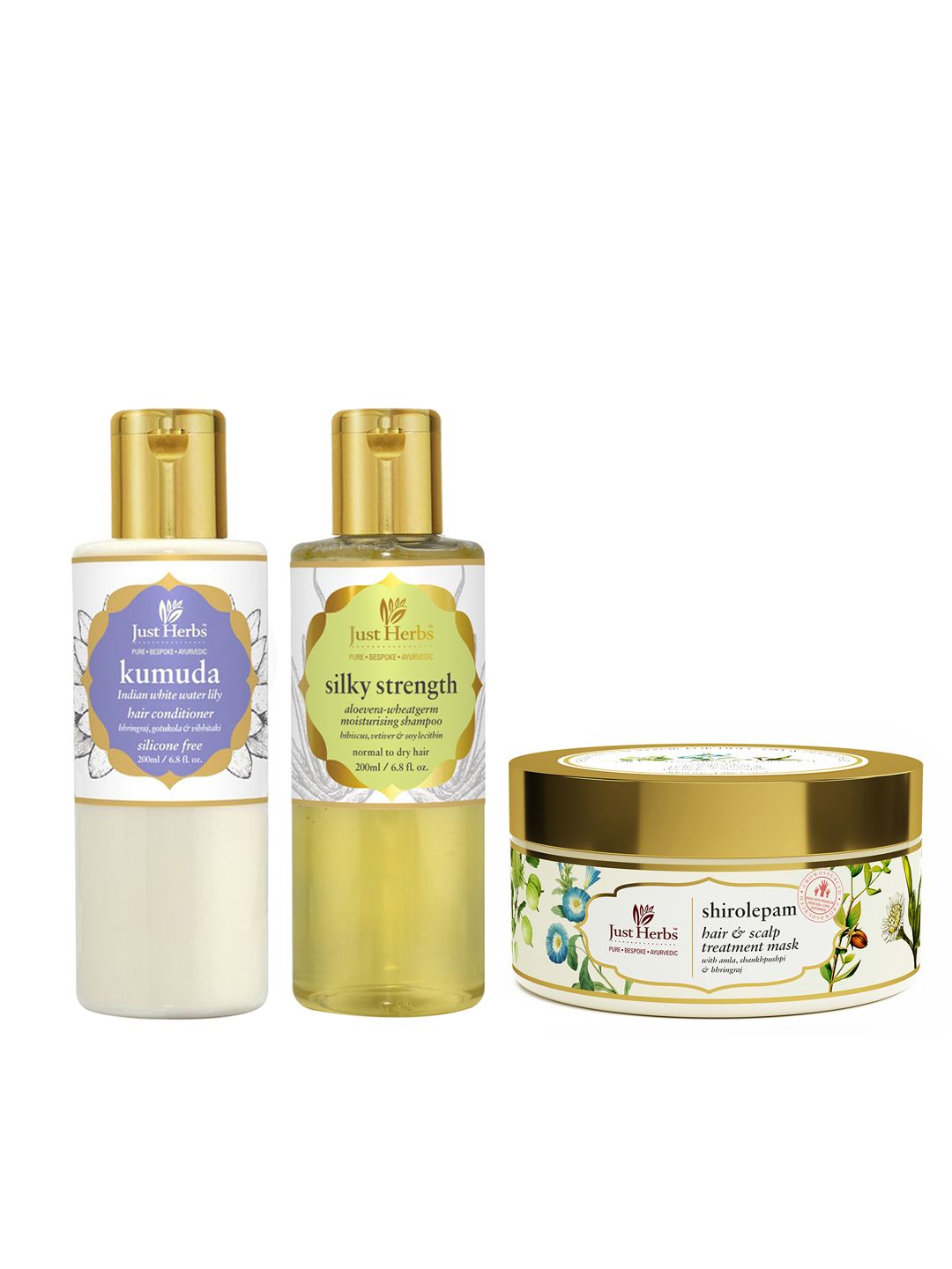 Just Herbs Set of Moisturising Shampoo-Treatment Mask & Waterlily Conditioner Price in India