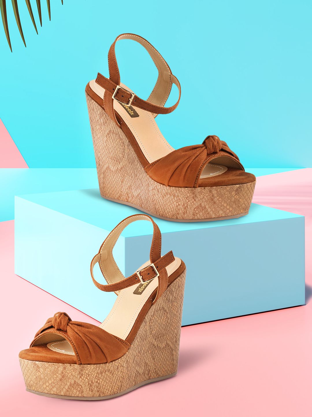 Flat n Heels Suede Wedge Peep Toes