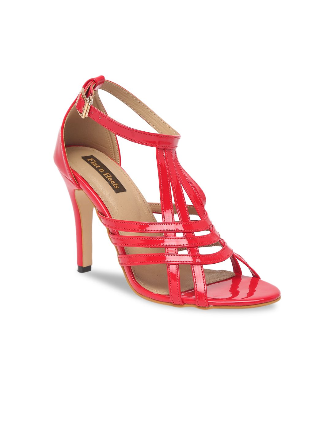 Flat n Heels Red Party Slim Sandals Price in India