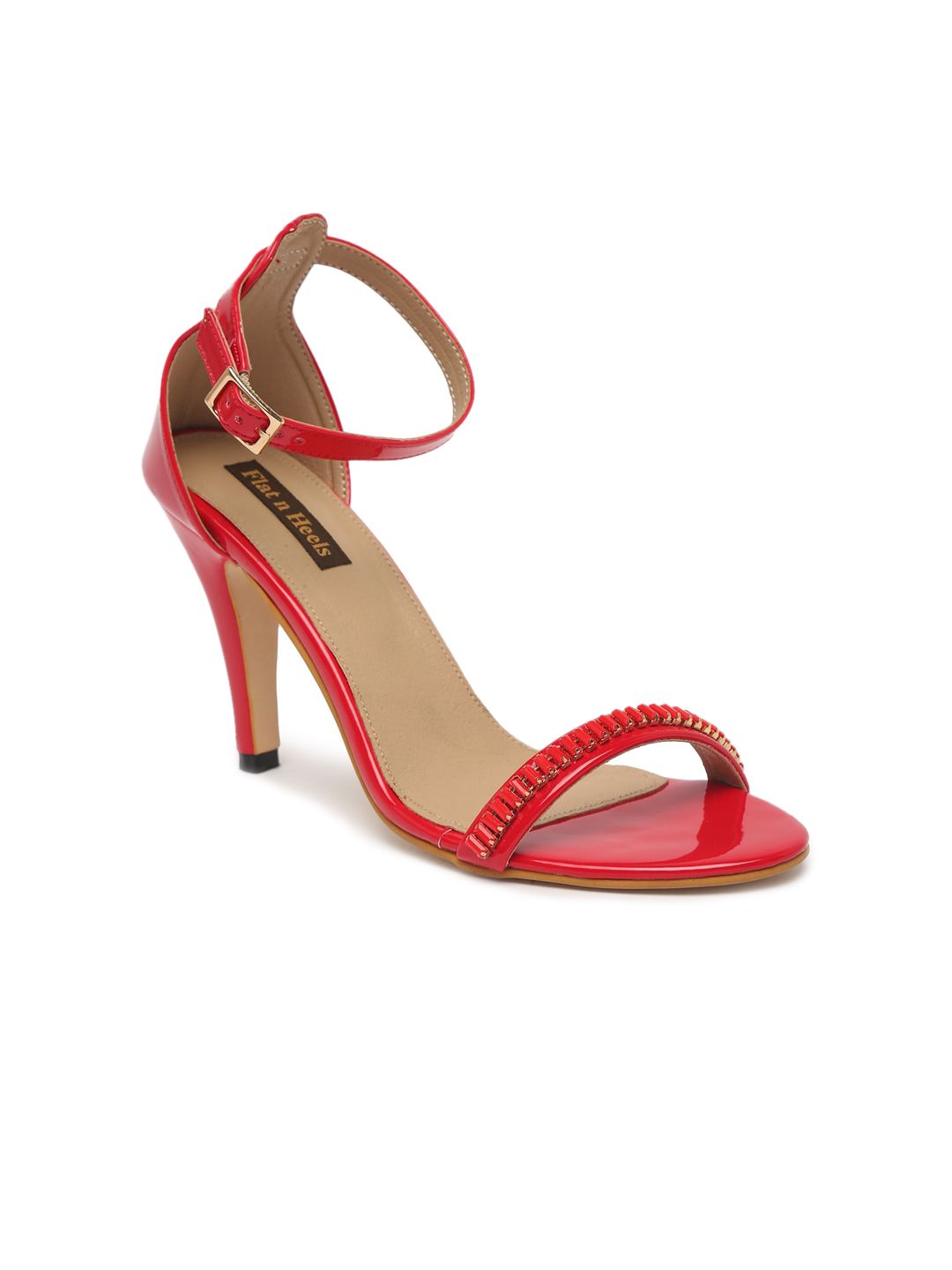 Flat n Heels Red Stiletto Sandals Price in India