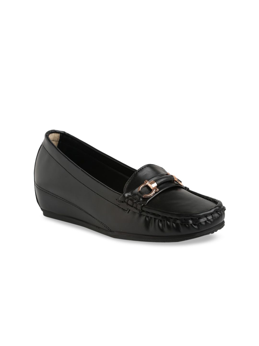 Flat n Heels Women Black Loafers Price in India
