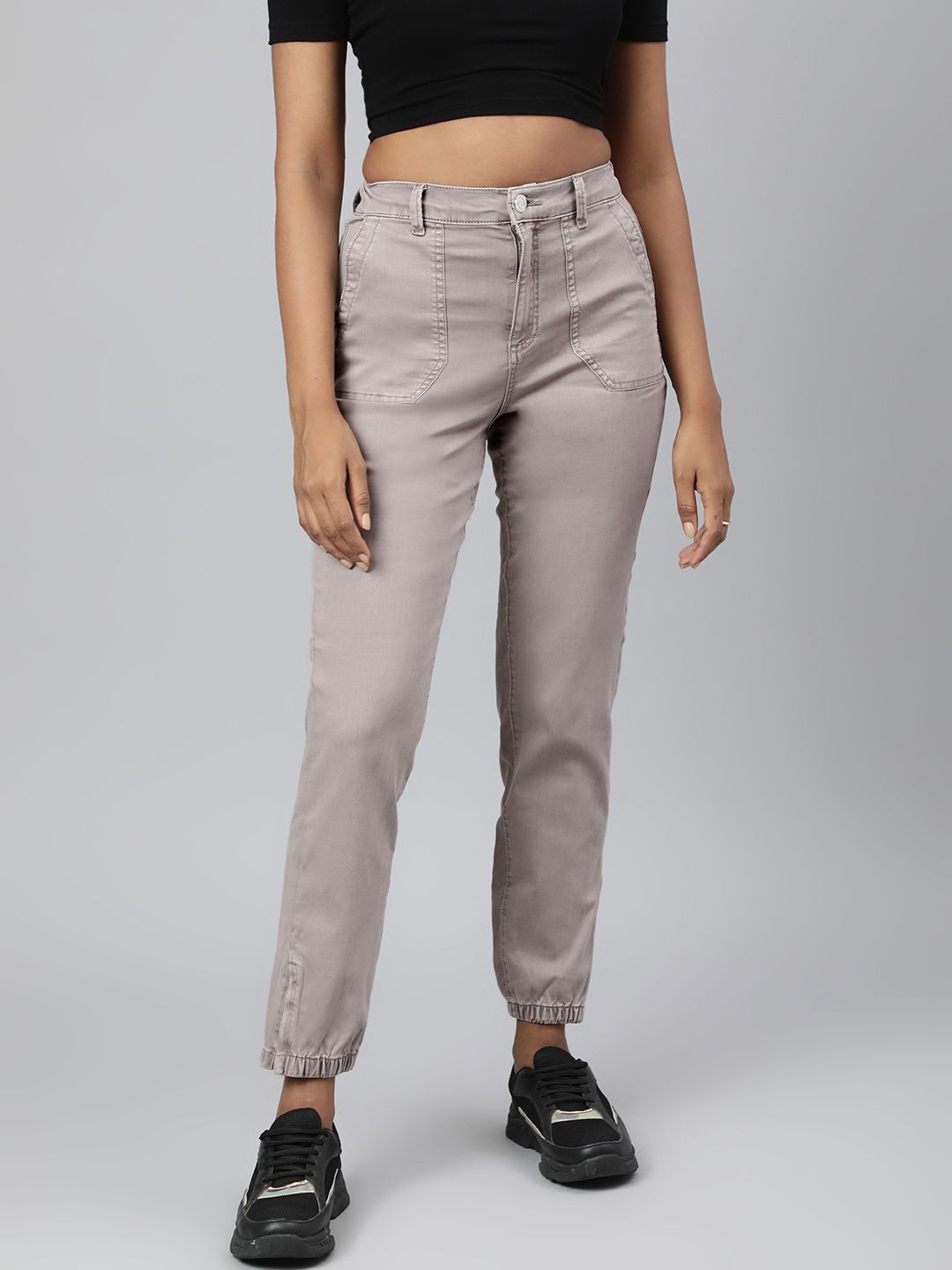 Marks & Spencer Women Grey Stretchable Joggers Price in India