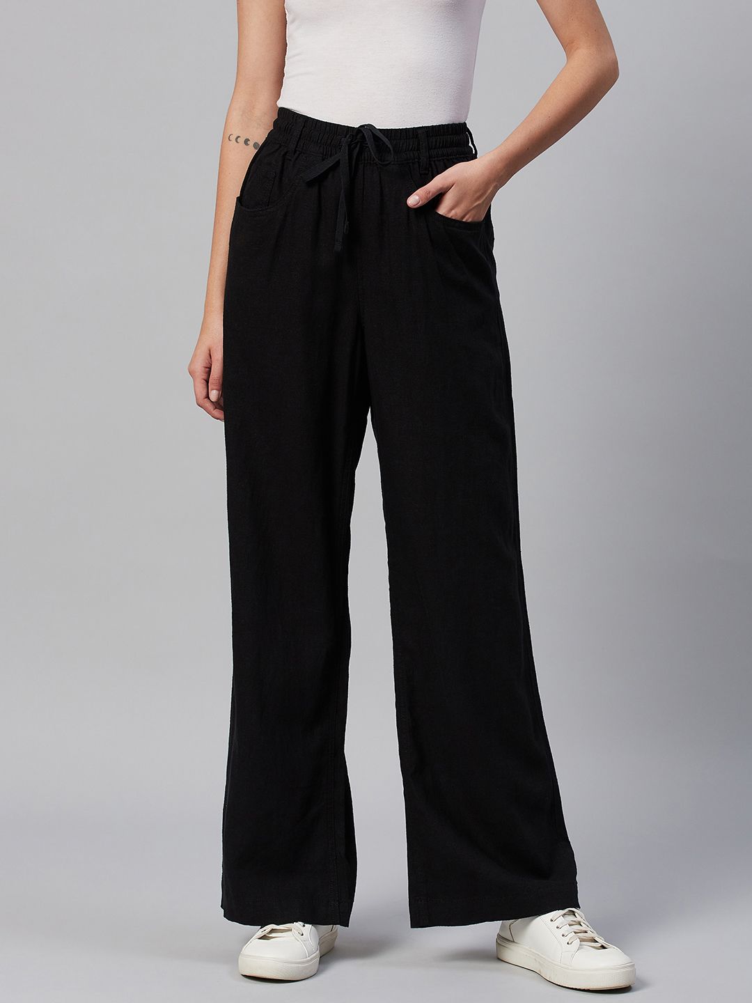 Marks & Spencer Women Black Trousers Price in India
