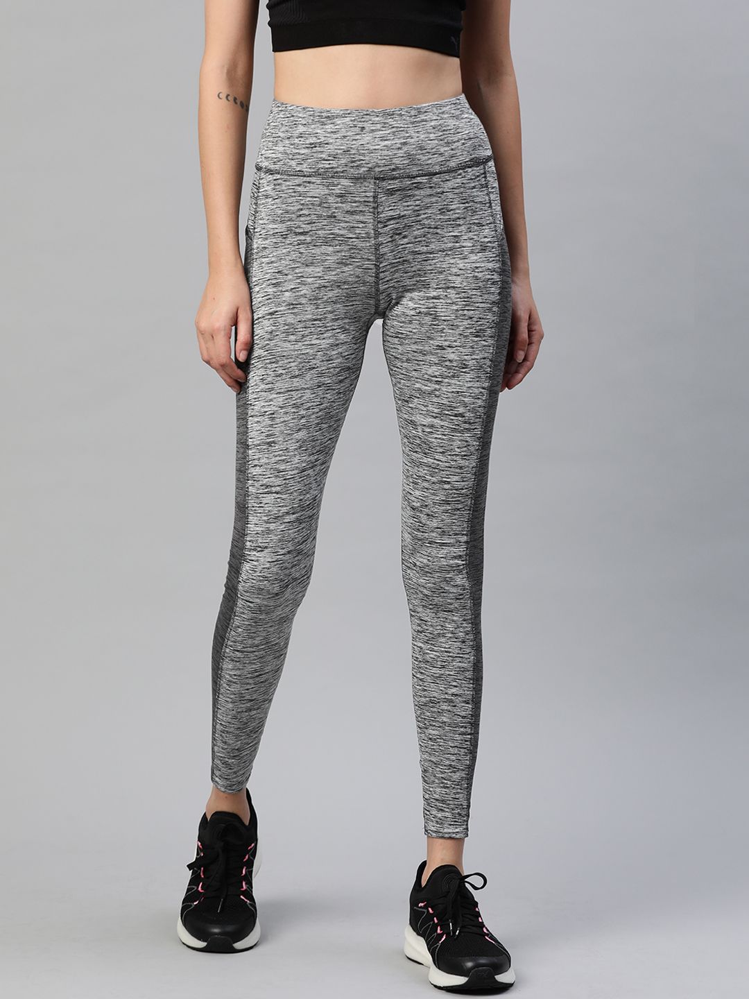 Marks & Spencer Women Grey Melange Solid Tights Price in India