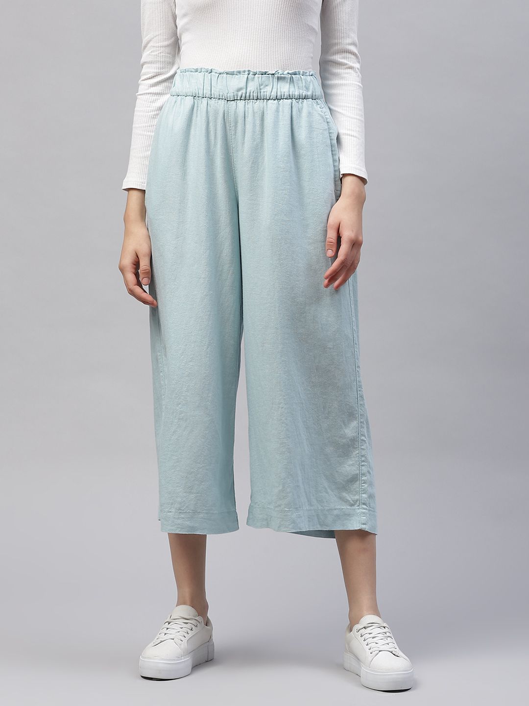 Marks & Spencer Women Blue Culottes Price in India