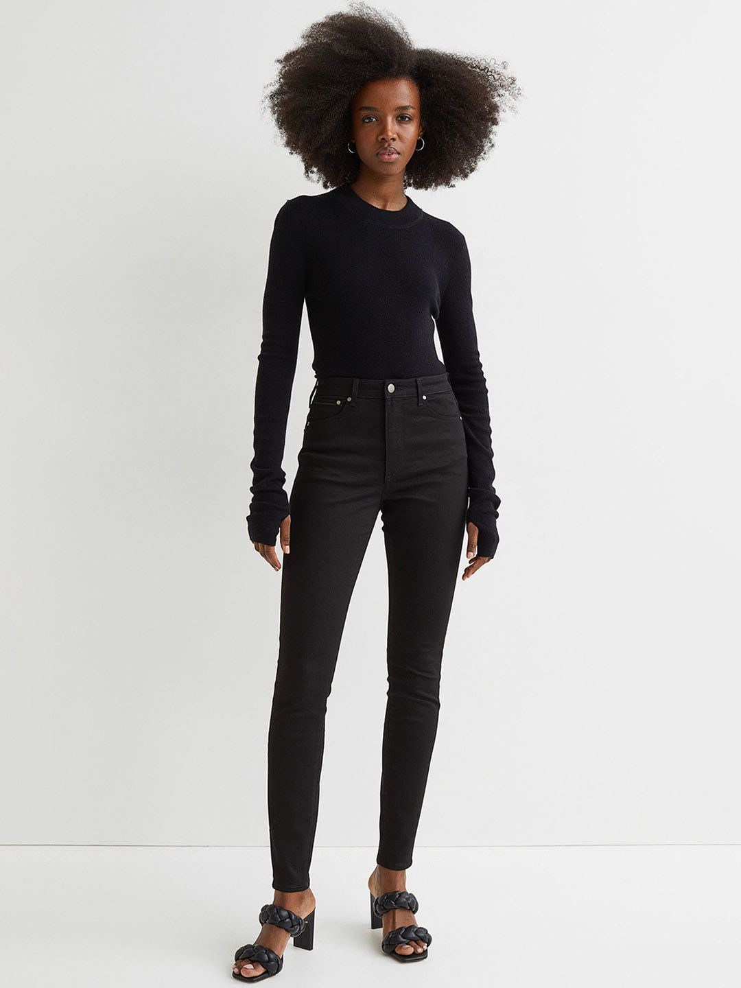 H&M Women Black Shaping High Jeans Price in India