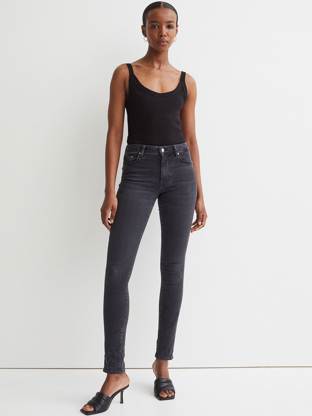 H&M Women Black Shaping Skinny Regular Jeans Price in India
