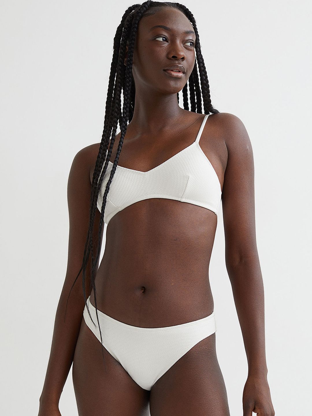 H&M Women Solid Mid Rise Bikini Bottoms Price in India