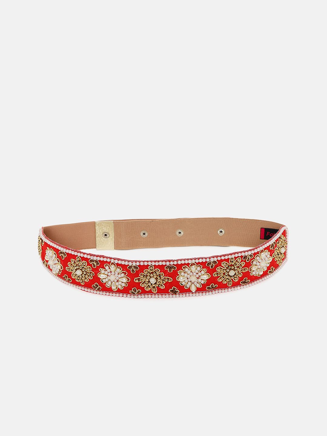 FABBHUE Women Red Embellished Cotton Belt Price in India