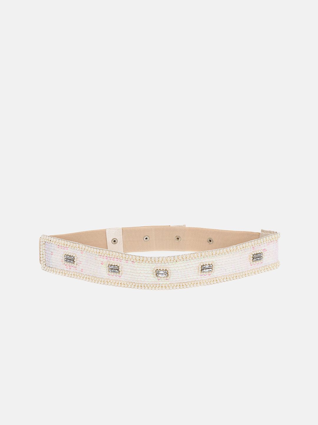 FABBHUE Women White Embellished Belt Price in India