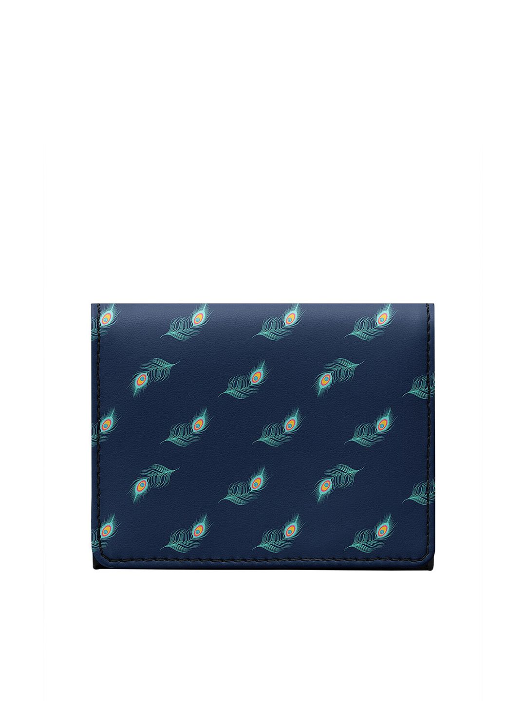 DailyObjects Unisex Navy Blue & Green Floral Printed Two Fold Wallet Price in India