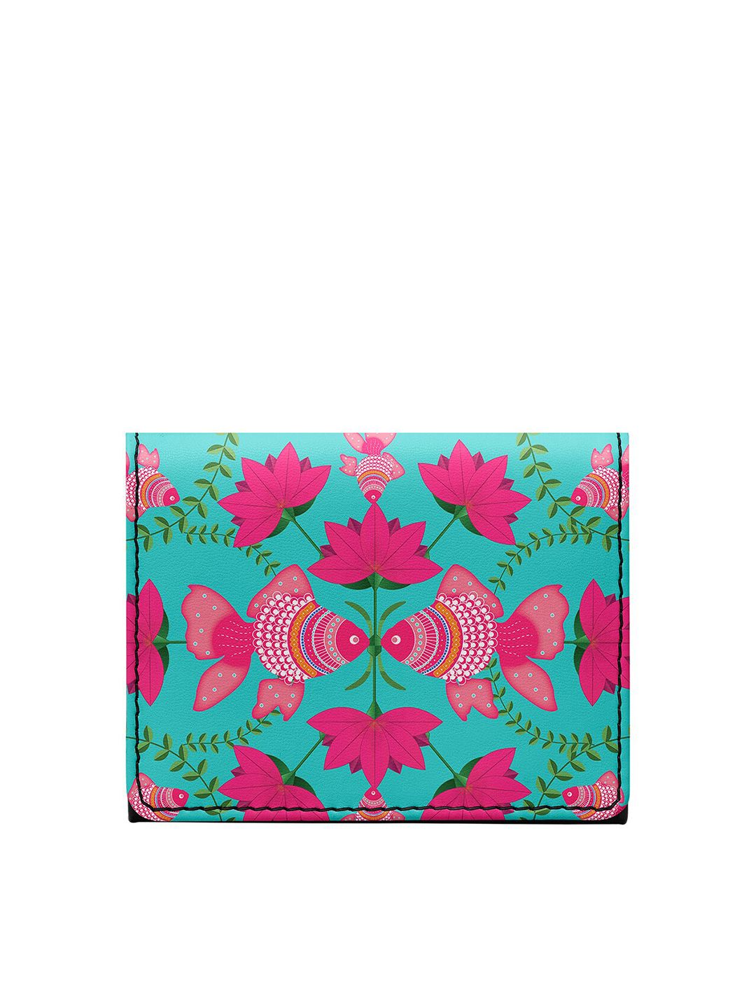 DailyObjects Unisex Blue & Pink Printed PU Two Fold Wallet Price in India