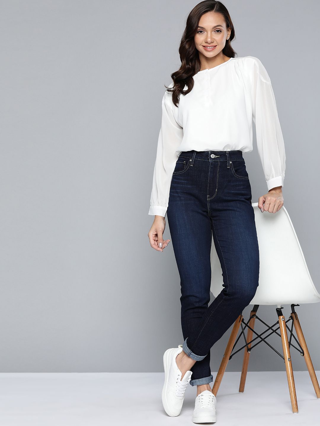 Mast & Harbour Women White Solid Shirt Style Top