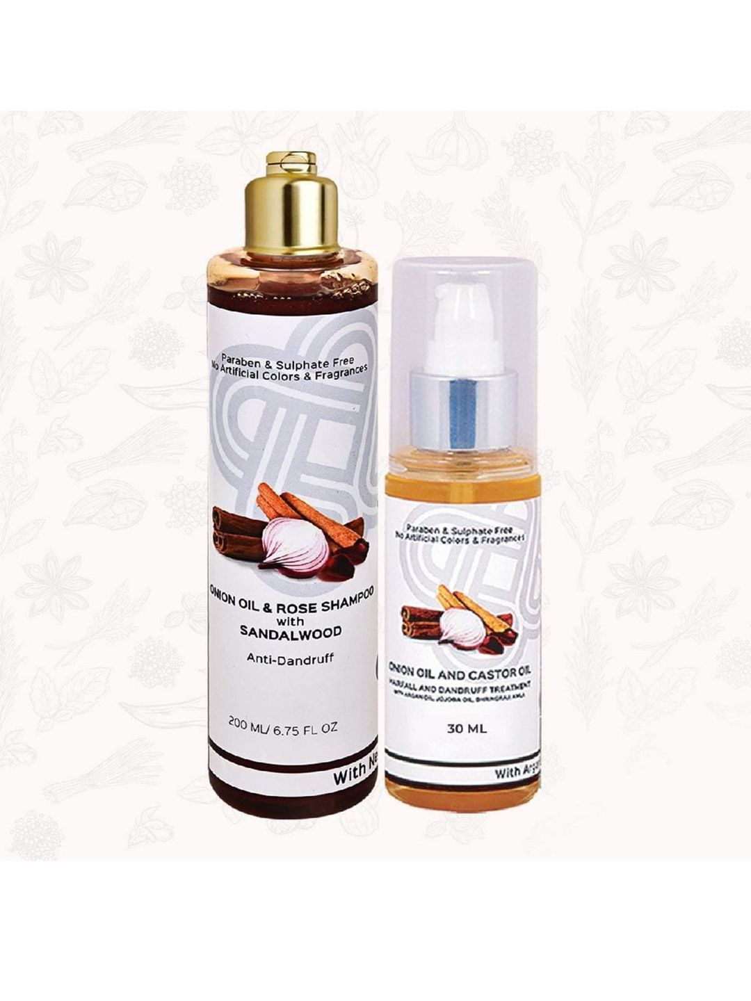 teal & terra Set of Onion Oil-Rose Shampoo & Hairfall-Dandruff Hair Oil