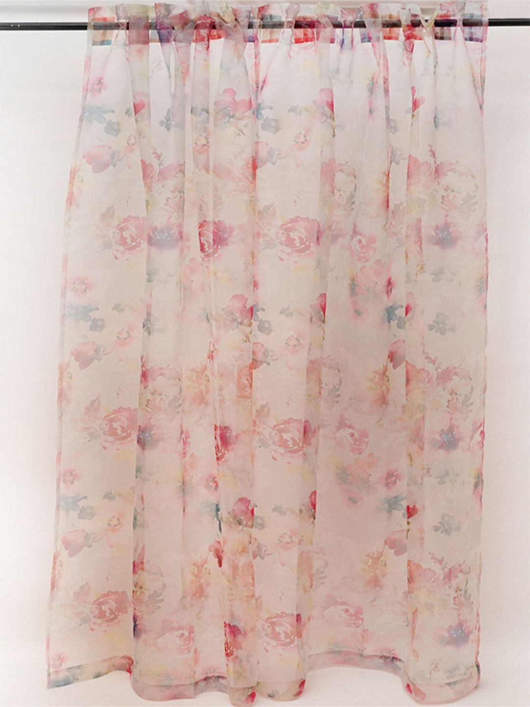 ZEBA Pink Floral Sheer Door Curtain Price in India