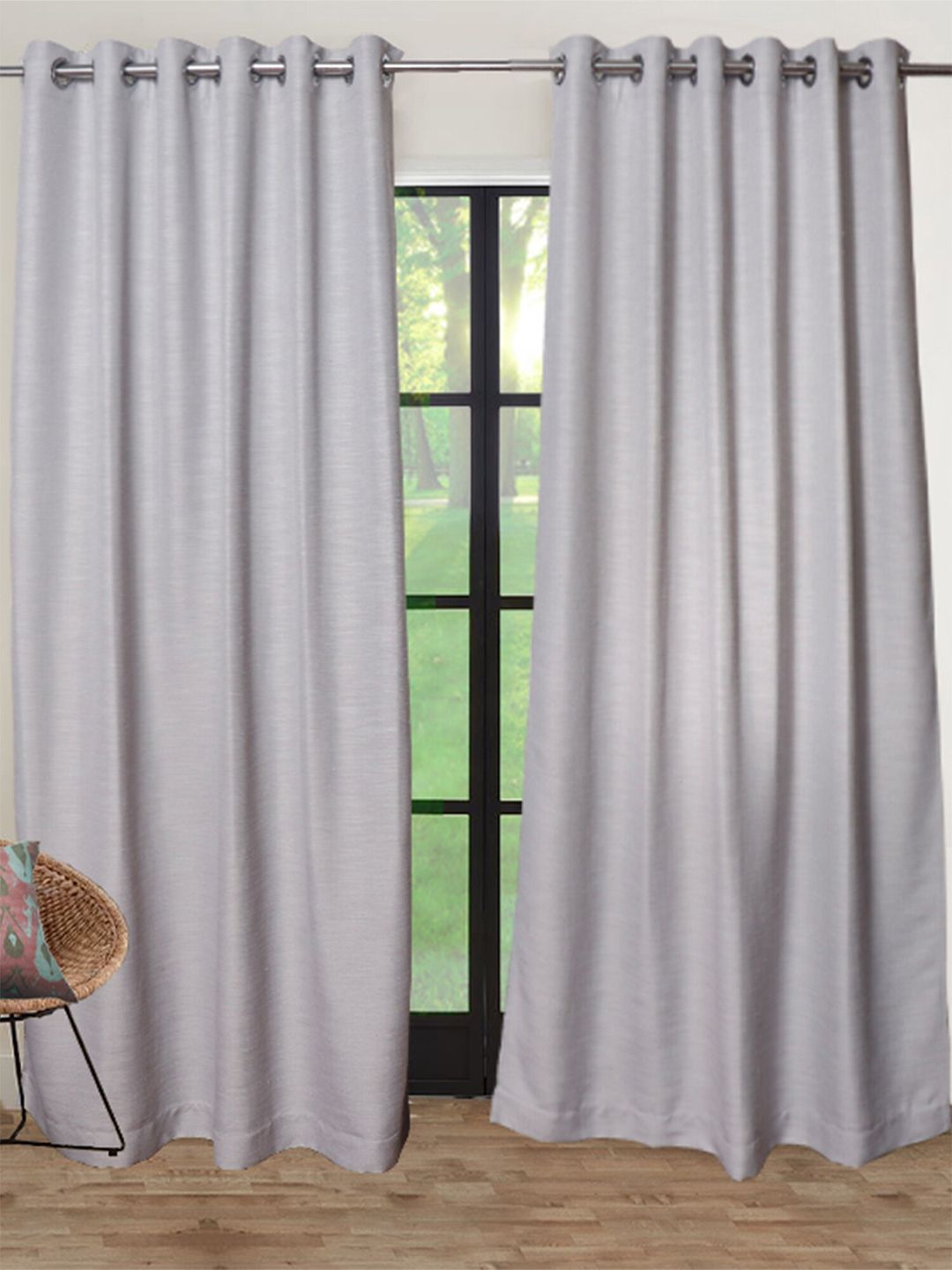 ZEBA Grey Solid Door Curtain Price in India