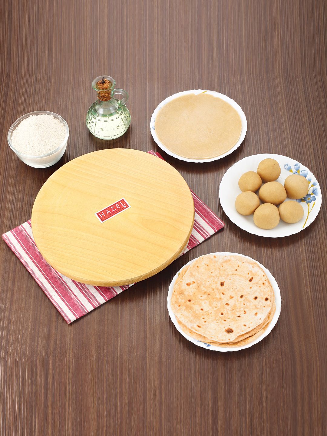 HAZEL Wood Chapati Maker With Sheesham Roti Roller Belan Price in India