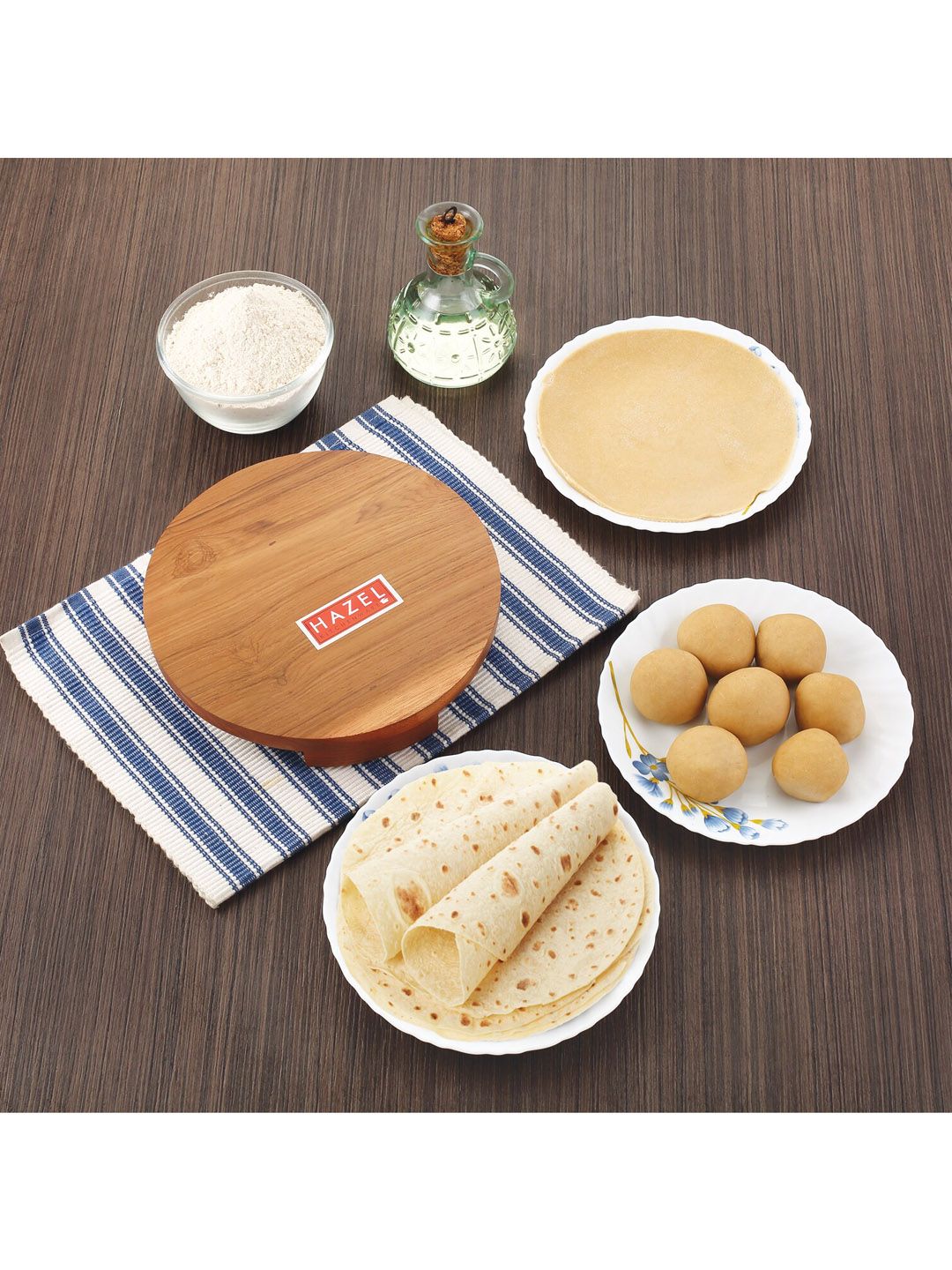 HAZEL Brown Shesham Polpat Chakla Chapati Maker & Rolling Pin Price in India