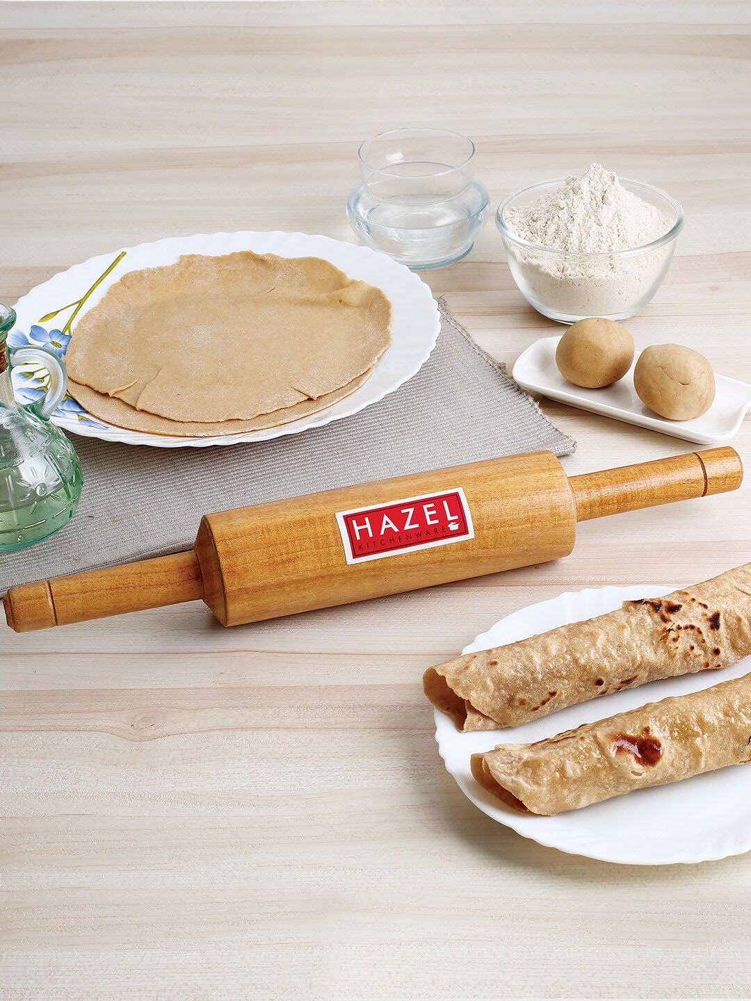 HAZEL Beige Wooden Rolling Pin Price in India