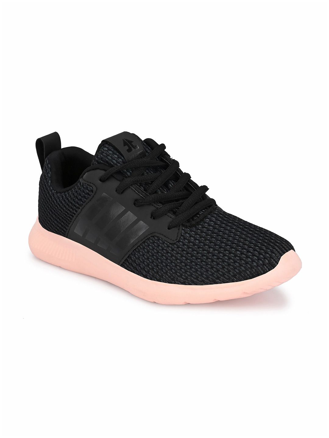 OFF LIMITS Women Black & Peach-Coloured Mesh Training or Gym Non-Marking Shoes Price in India