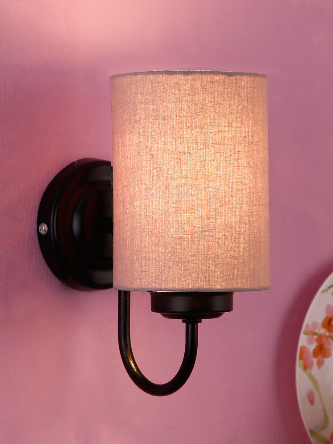 Devansh Grey Cotton Wall Mounted Lamp Price in India