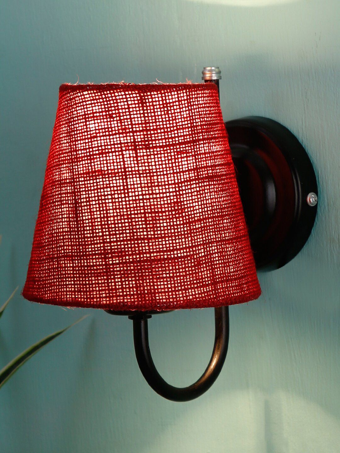 Devansh Maroon & Black Solid Frustrum Side Wall Mounted Lamp Price in India