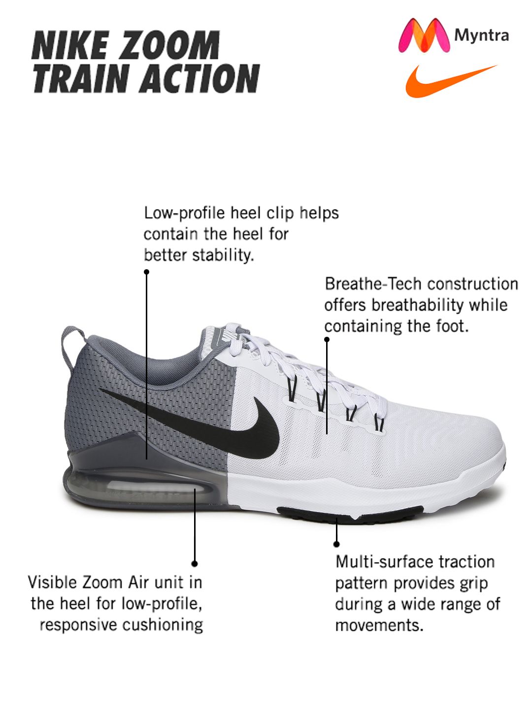 Buy Nike Men White Zoom Train Action Training Shoes - Sports Shoes