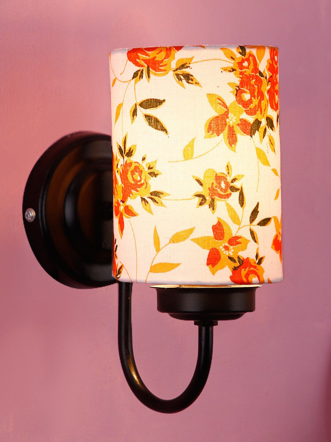 Devansh Multicoloured Printed Cotton Wall Mounted Lamp Price in India