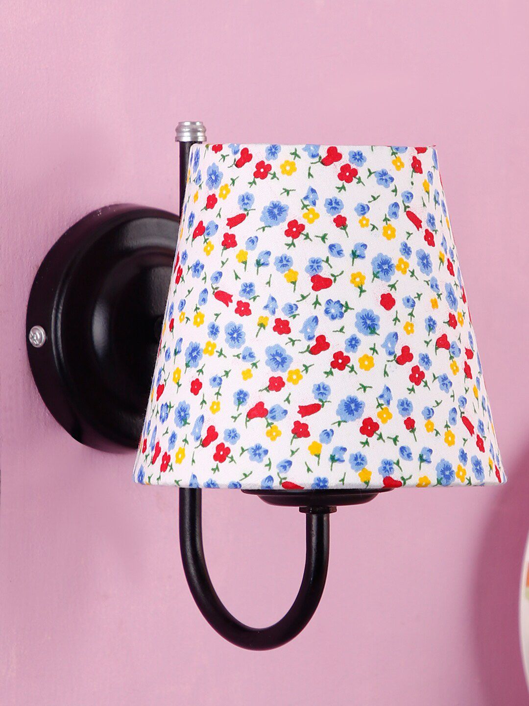 Devansh Multicoloured Conical Cotton Wall Mounted Lamp with Iron Base Price in India