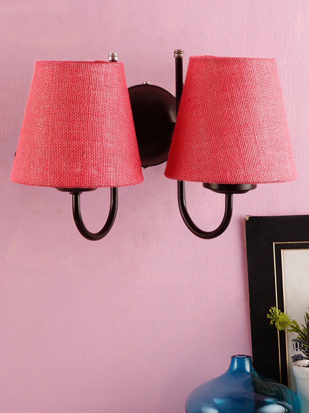 Devansh Pink Jute Wall Mounted Lamp Price in India
