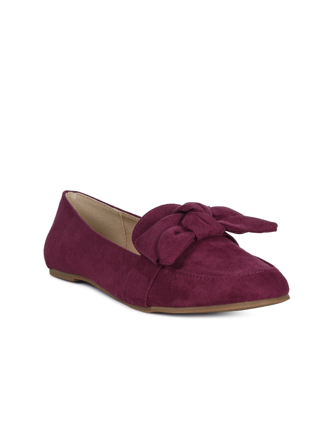 London Rag Burgundy Bow Detail Loafers Price in India