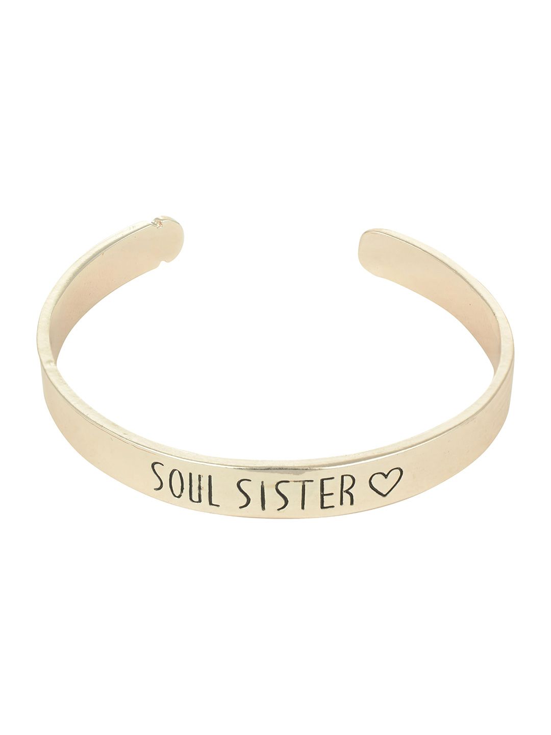 Arendelle Women Rose Gold & Black Soul Sister Kada Bracelet Price in India