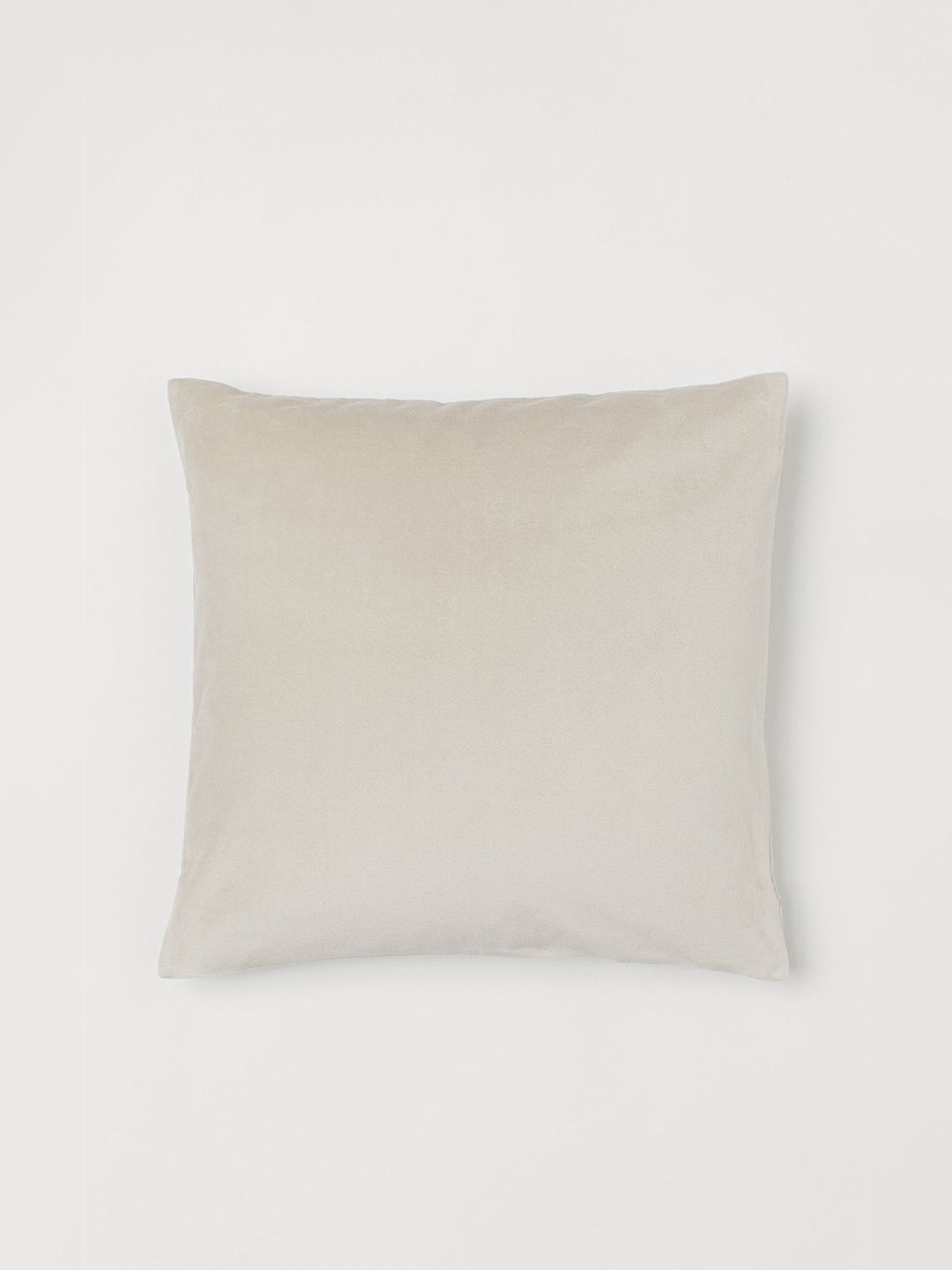 H&M Beige Solid Square Velvet Cushion Cover Price in India