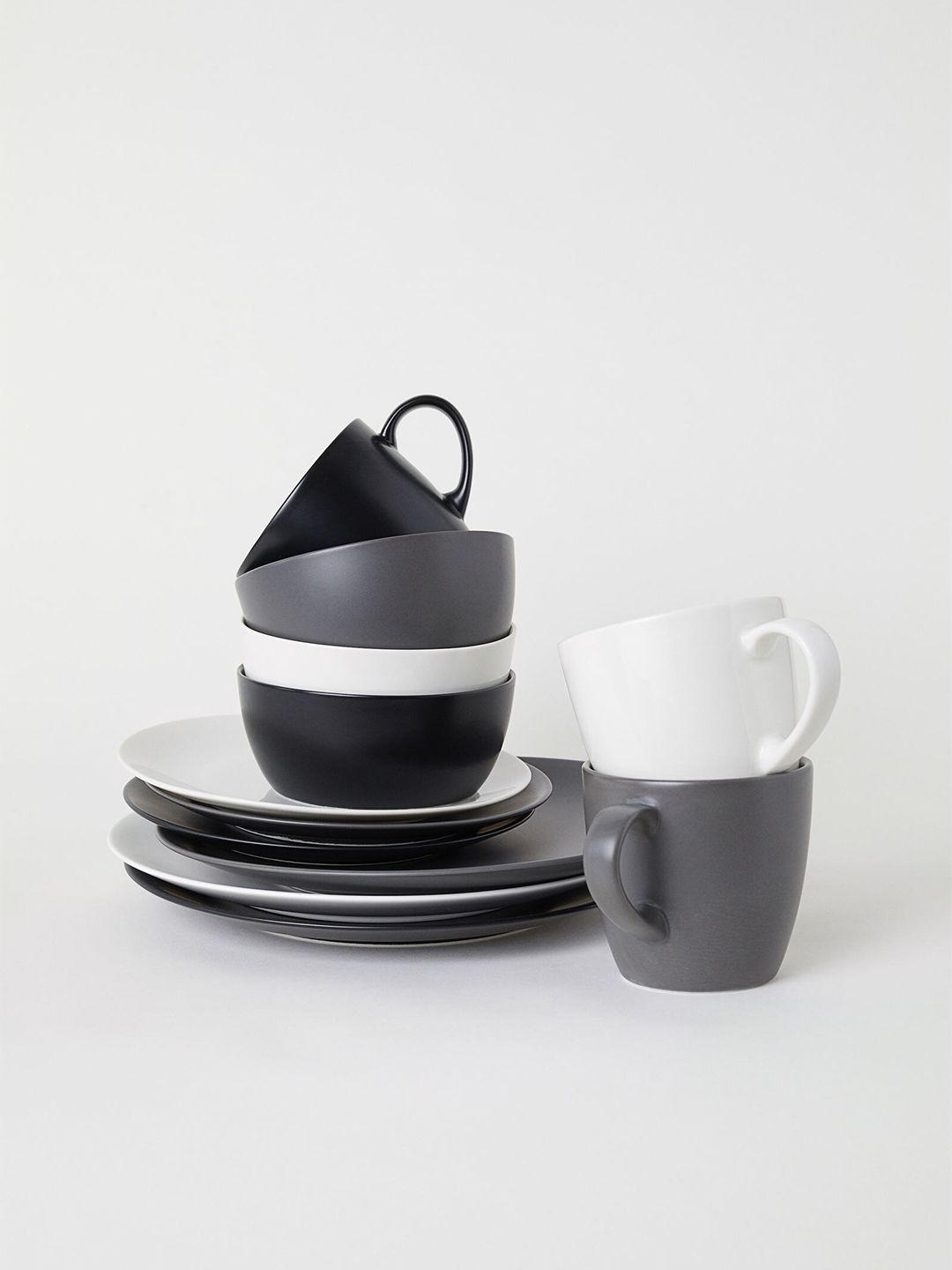 H&M Black Solid Porcelain Plate Price in India