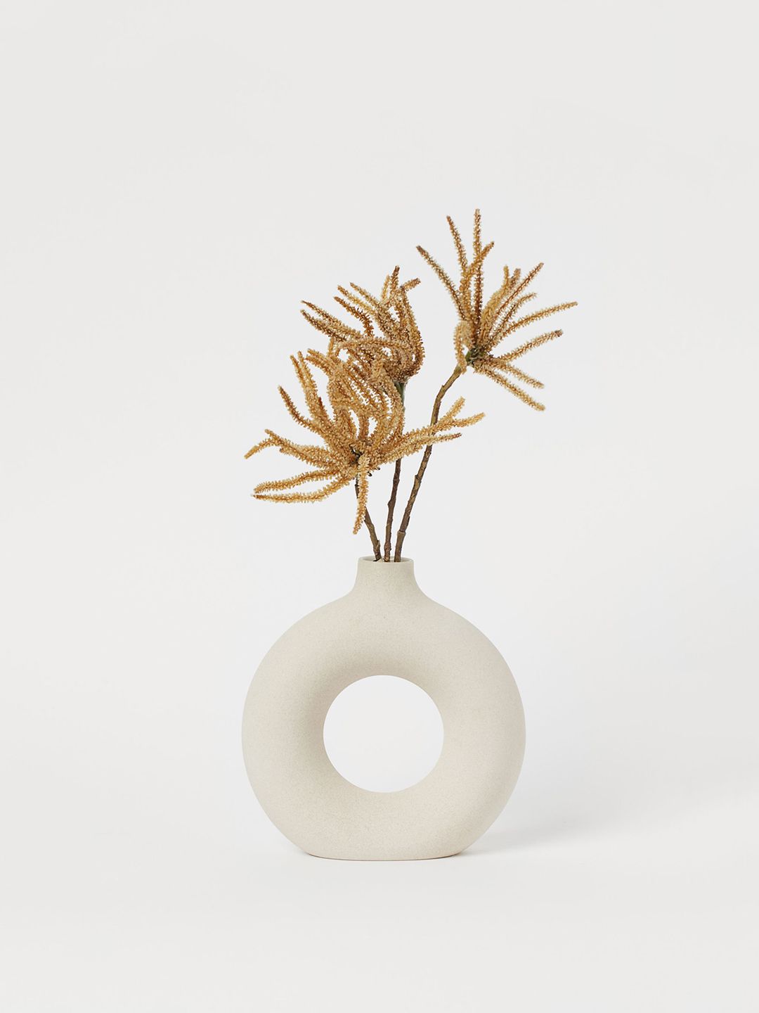 H&M Beige Circular Ceramic Vase Price in India