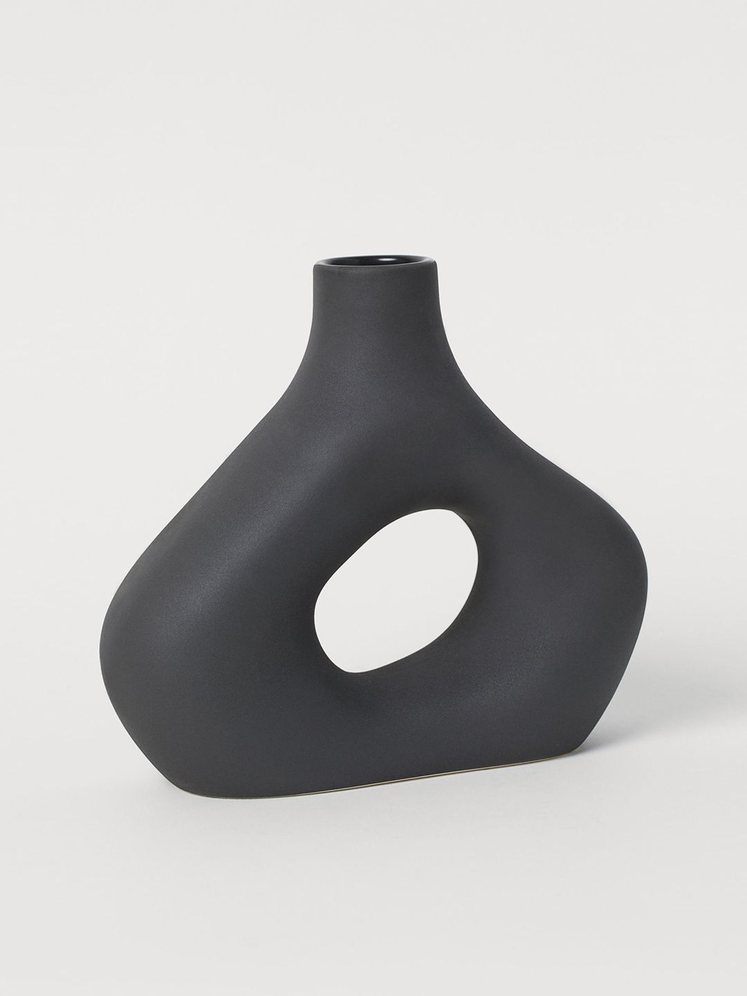 H&M Black Solid Stoneware Vase Price in India