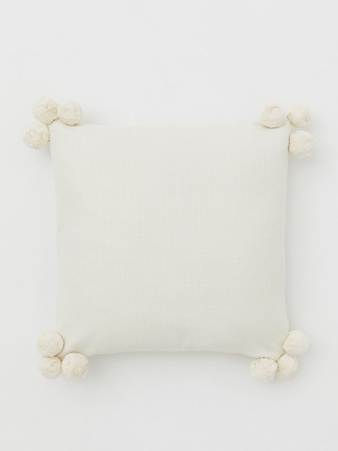 H&M Beige Pompom-detail Cushion Cover Price in India
