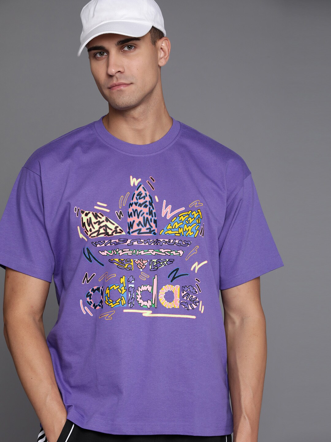 ADIDAS Originals Unisex Purple Love Unites Trefoil T-shirt Price in India