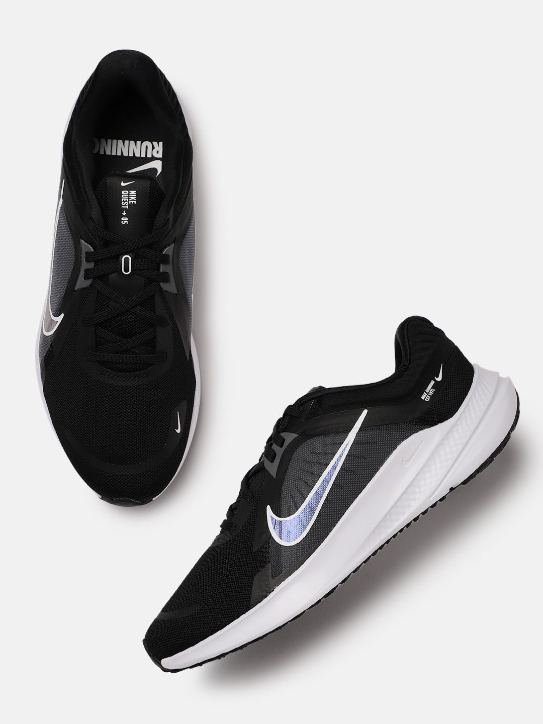 NIKE Women Black QUEST 5 Road Running Shoes Price in India