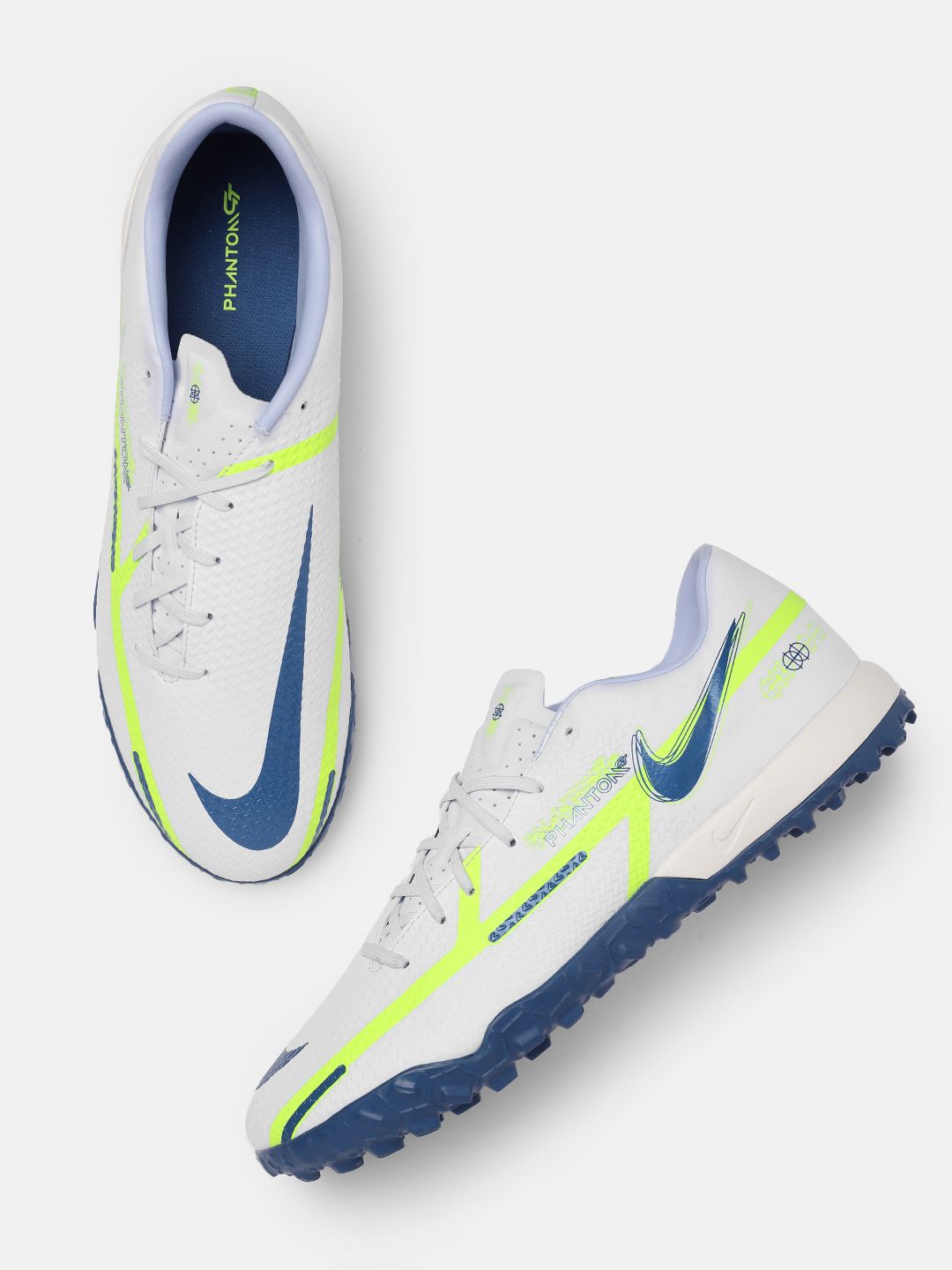 Buy Nike Unisex White & Blue Phantom G2 Academy Football Shoes