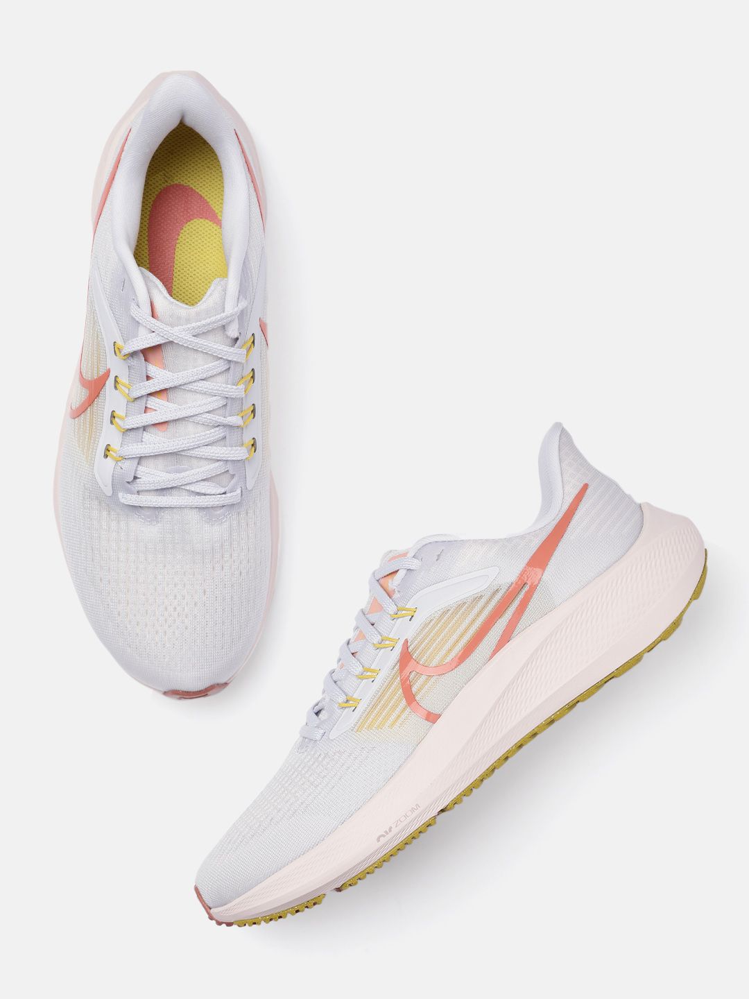 Nike Women Off White Air Zoom Pegasus 39  Road Running Shoes Price in India