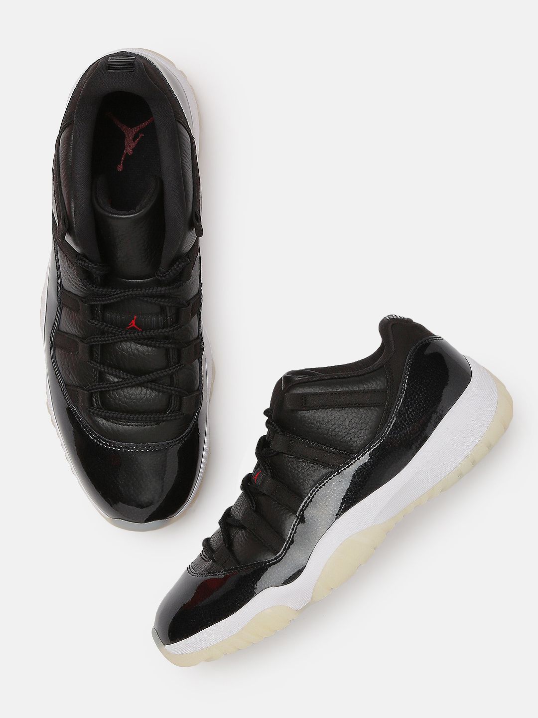 シューズ(男性用) AIR JORDAN 11 RETRO LOW 29 cm Buy Nike Men's Air Jordan 11 Retro Low Bred Black Leather Sneaker