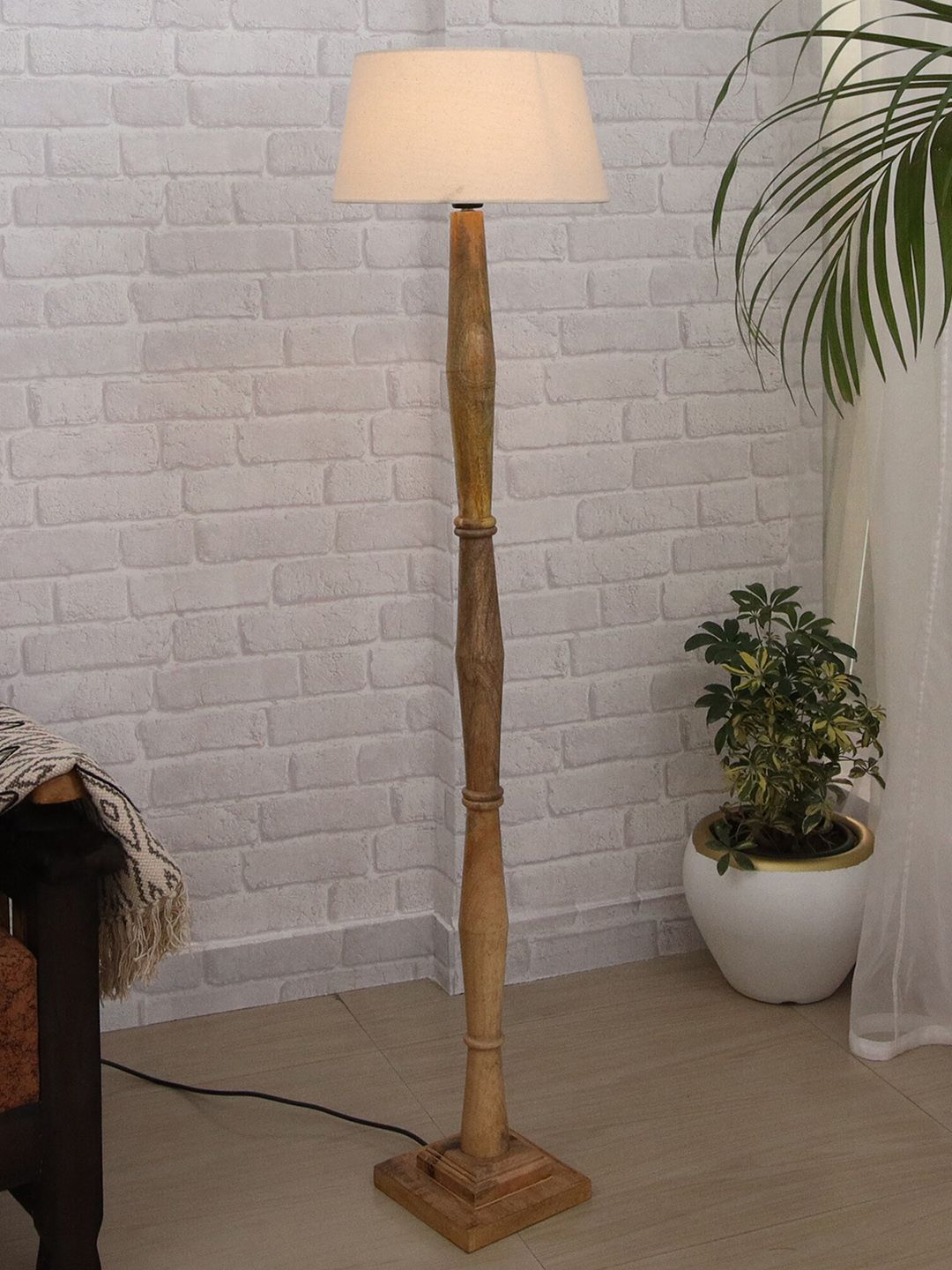 Homesake White & Tan Contemporary Athens Candlestick Floor Lamp Price in India