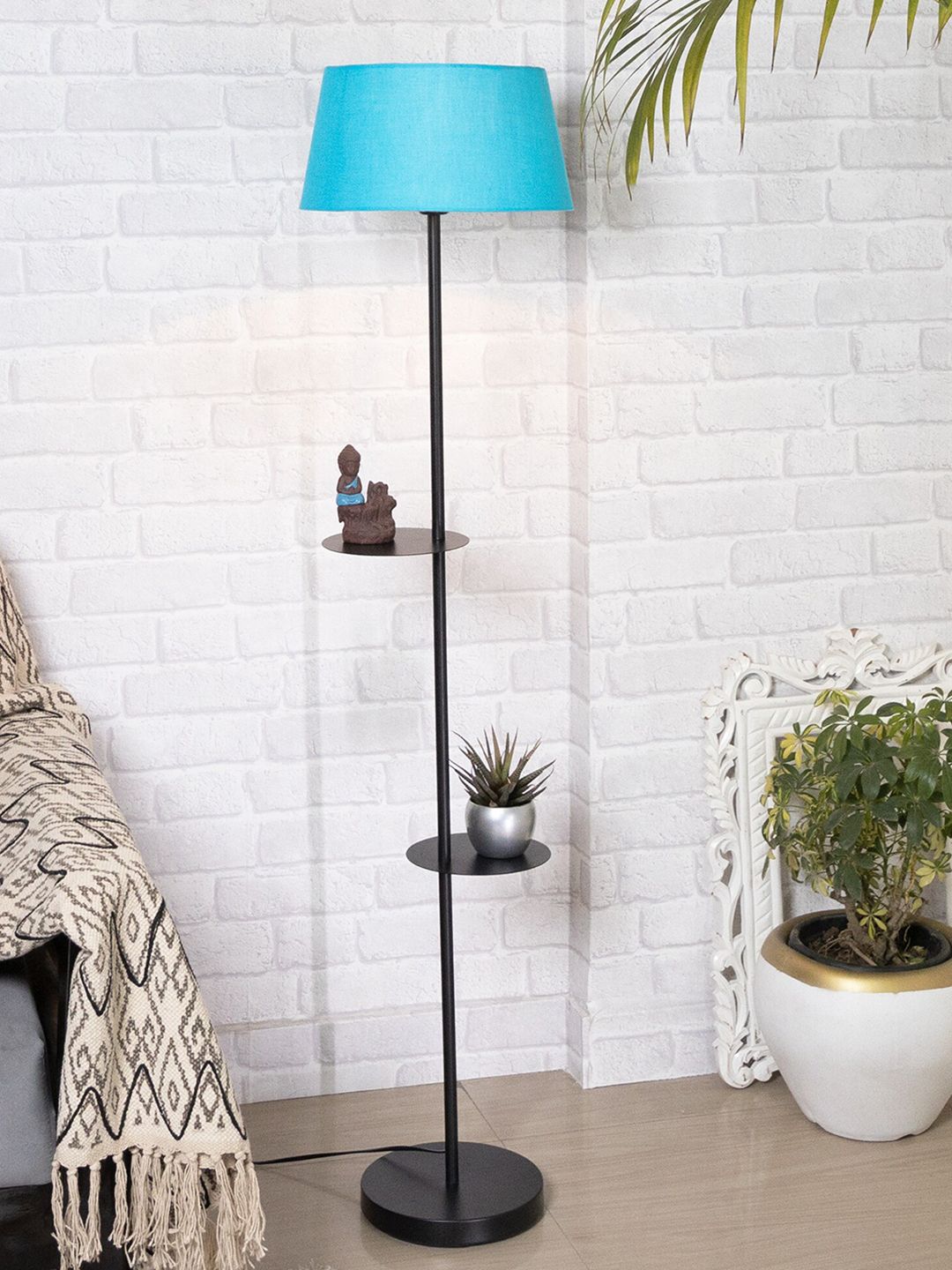 Homesake Blue Duo Shelf Metal Floor Lamp Price in India