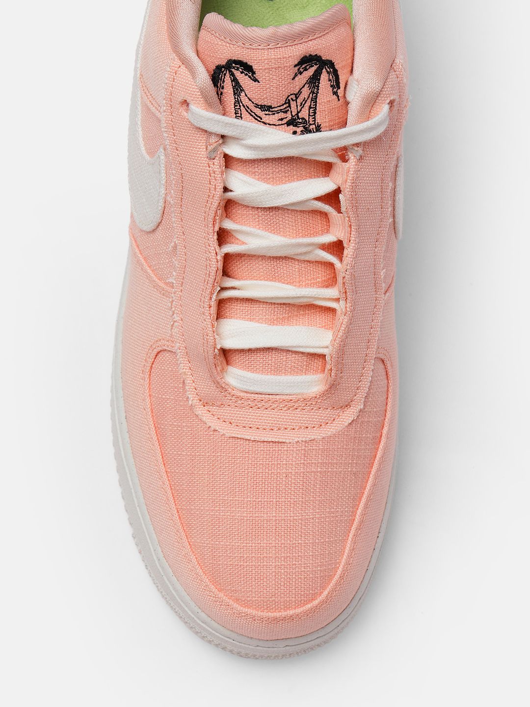nike peach contrast swoosh air force 1 trainers
