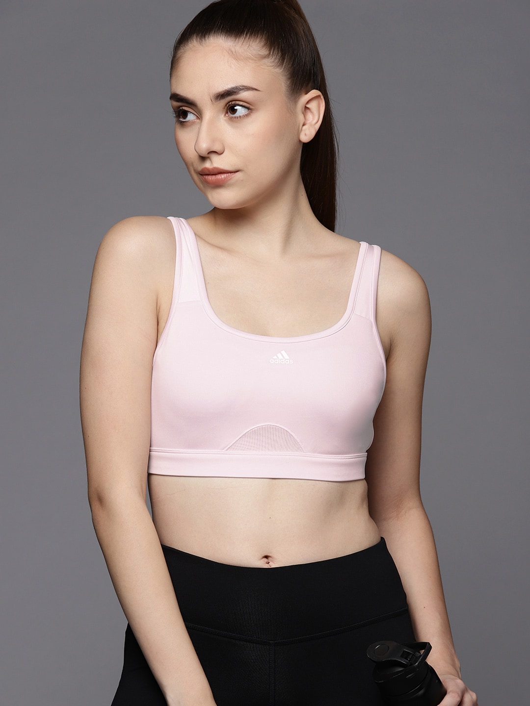 ADIDAS Pink Bra Training High-Support Solid Sports Bra Price in India