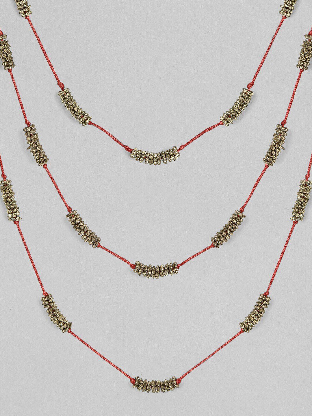Rubans Voguish Gold-Toned & Red Layered Necklace Price in India