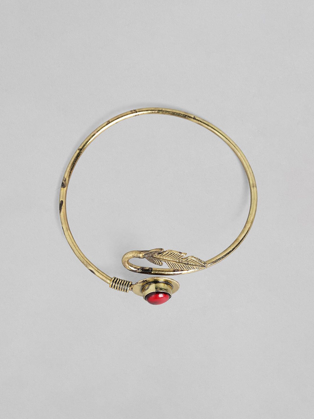 Rubans Voguish Women Gold-Toned & Red Handcrafted Bangle-Style Bracelet Price in India