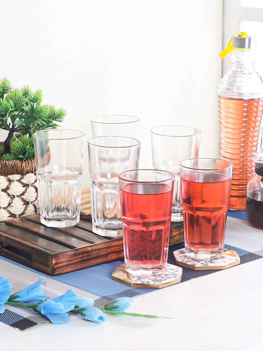 ceradeco Set Of 6 Transparent Juice Water Glass Set Price in India