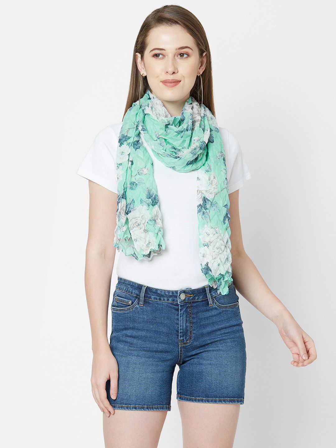 Cloth Haus India Women Blue & White Printed Scarf Price in India